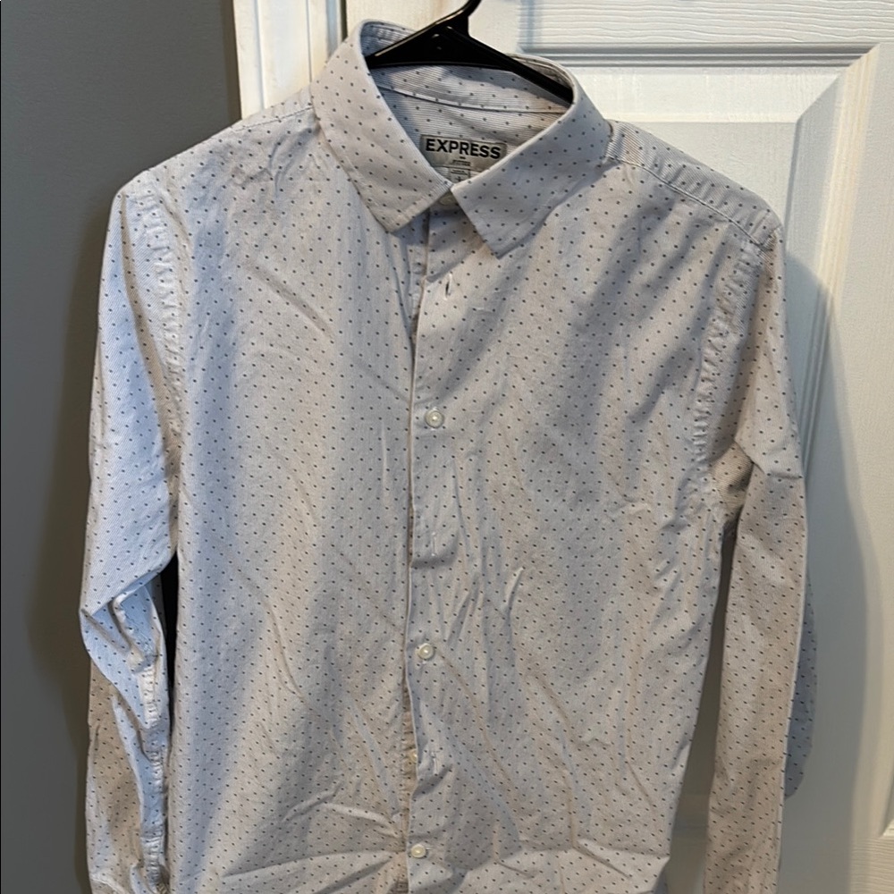 Express White Casual Button Down Shirt